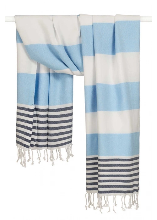 Boreas Soft Blue & Navy Blue Peshtemal