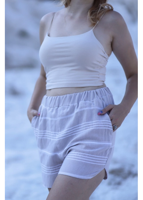 Didyma Beige Plaj Şort