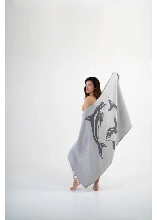 Dolphin Black Peshtemal (Sürdürülebilir Pamuk)