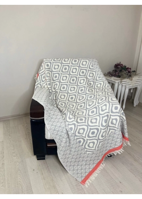 Drop Throw - Gri & Mercan