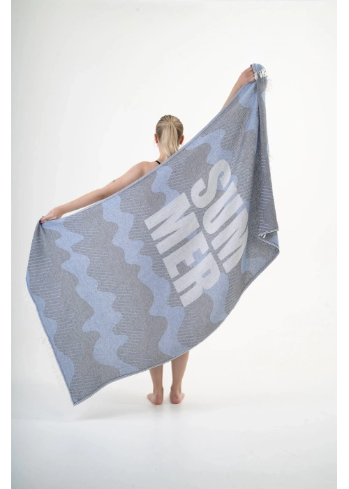 Halikarnassos Navy Blue & Light Blue Peshtemal