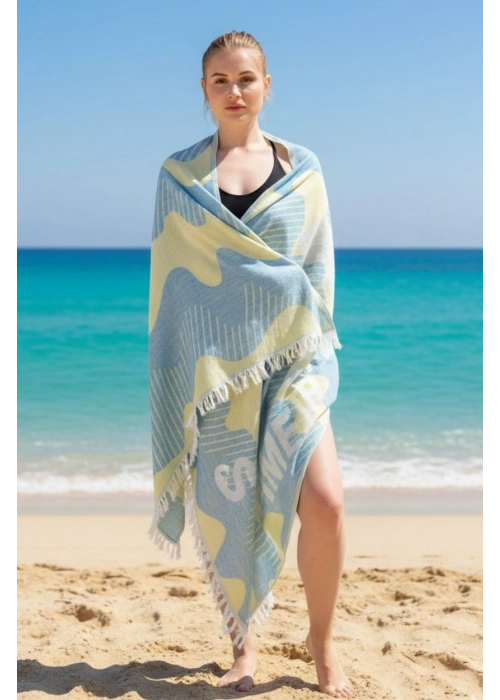 Halikarnas Turkuaz ve Sarı Peshtemal