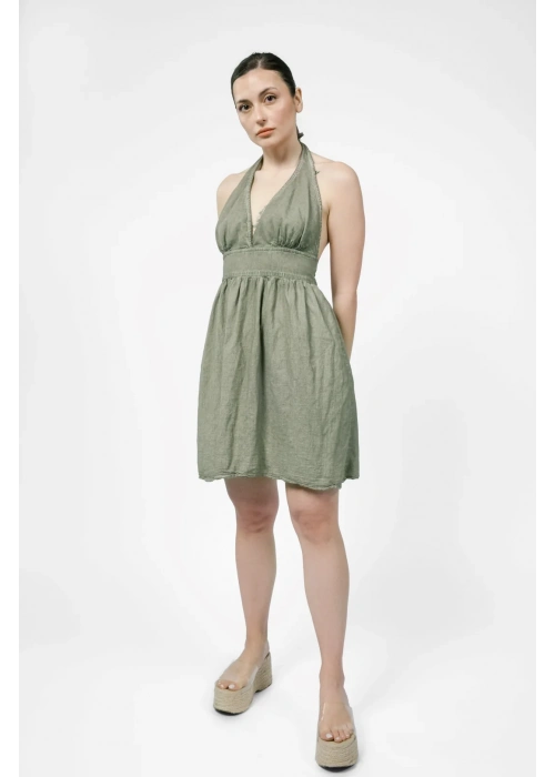 Ateiler Chaputs Linen Hera Green Dress One-Size