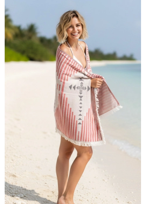 Knidos Red Peshtemal