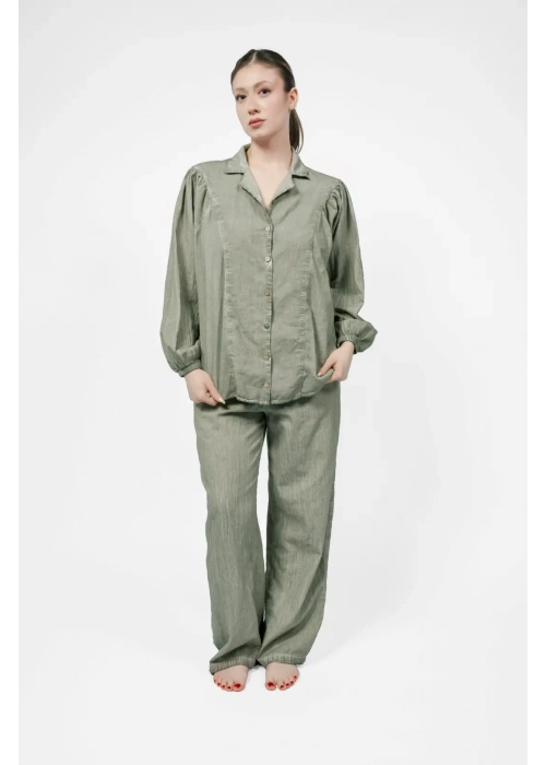 Ateiler Chaputs %100 Pamuk Müslin Mira Yeşil Gömlek One-Size