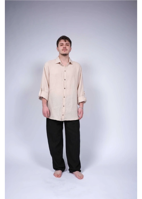 Ateiler Chaputs %100 Pamuk Müslin Orge Bej Gömlek One-Size