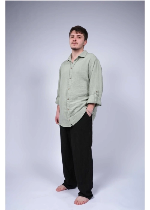 Ateiler Chaputs %100 Pamuk Müslin Orge Mint Gömlek One-Size