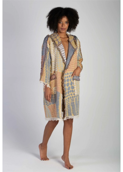 Nerite Sarı & Mavi Bornoz