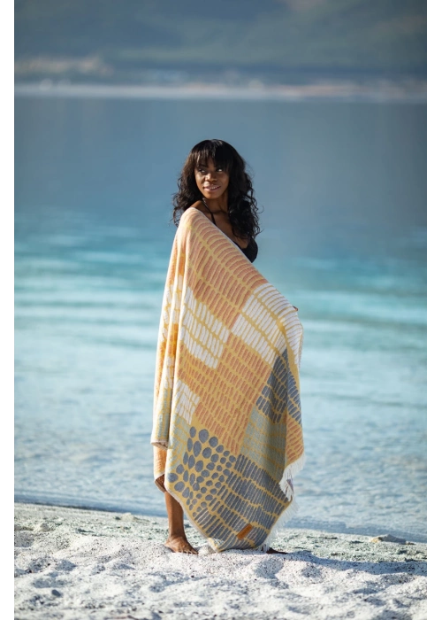 Nerite Yellow & Blue Peshtemal