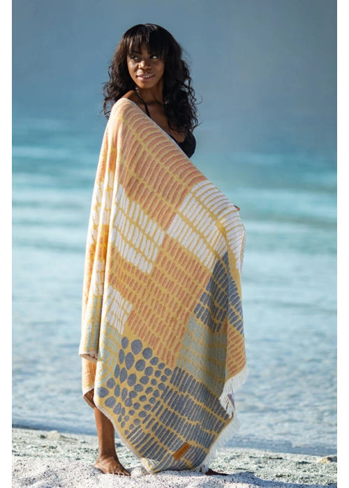 Nerite Yellow & Blue Peshtemal