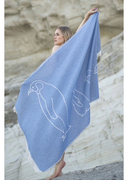 Penguin Blue Peshtemal (Sustainable Cotton)