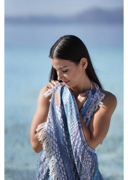 Pica Navy Blue & Grey Peshtemal