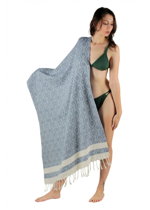 Pupa Navy Blue & White Peshtemal