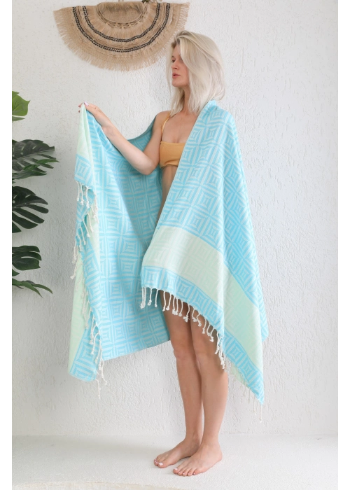 Square Turquoise Peshtemal
