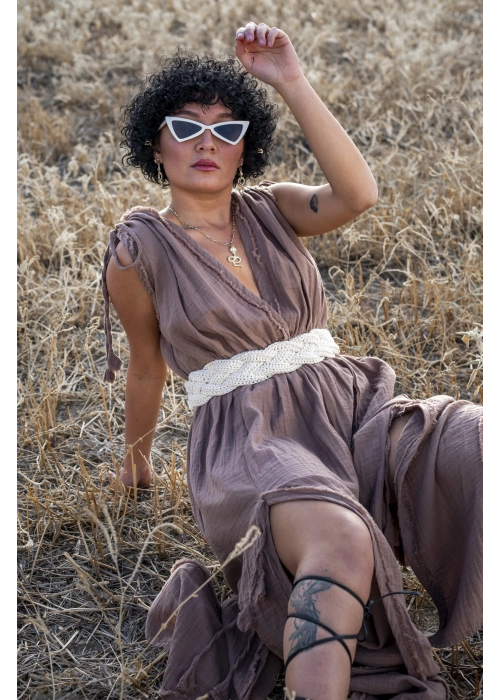 Stella Brown Muslin Dress