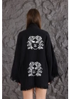 Medusa Wooden Printed Black Robe