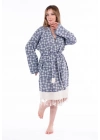 Aphrodithe Navy Blue Bathrobe