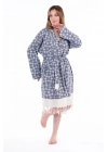 Aphrodithe Navy Blue Bathrobe