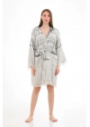 Aspendos Beige & Black Bathrobe