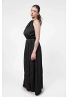 Flora Black Linen Dress