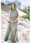 Flora Green Linen Dress