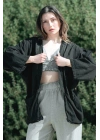 Gaia Black Linen Kimono