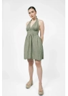 Hera Green Linen Dress