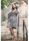 Hera Grey Linen Dress