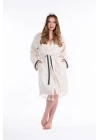 Hieron Beige Hooded Bathrobe