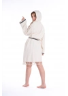 Hieron Beige Hooded Bathrobe