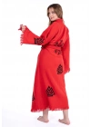 Lagertha Red Wooden Printed Bathrobe