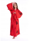 Lagertha Red Wooden Printed Bathrobe