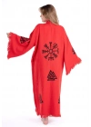 Lagertha Red Wooden Printed Bathrobe