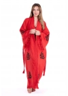 Lagertha Red Wooden Printed Bathrobe