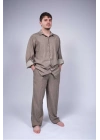 Linen Erkek Gömleği Kaki - WHT14