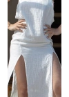 Mild Piece Crinkle White Dress