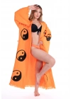 Sarasvati Orange Wooden Printed Bathrobe