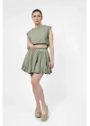 Ateiler Chaputs Keten Seliz Yeşil Etek One-Size