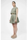 Ateiler Chaputs Keten Vesa Yeşil Crop One-Size
