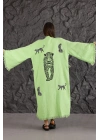 Tiger Wooden Printed Green Bathrobe