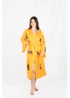 Tiger Wooden Printed Yellow Kaftan