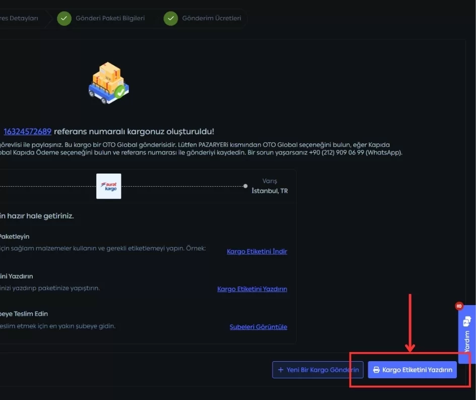 Kargo Barkodu İndirme