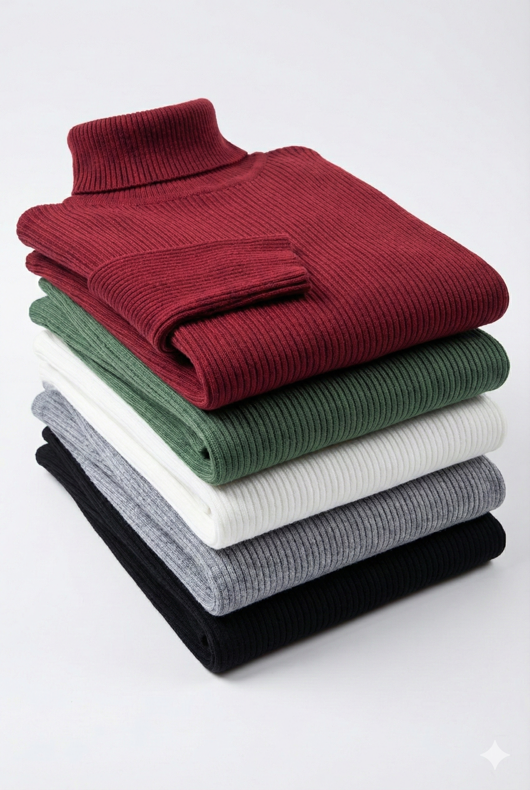 ERKEK 5'li Siyah, Beyaz, Bordo, Gri, Haki Kaşkorse Boğazlı Full Likralı Fitilli Body Kazak