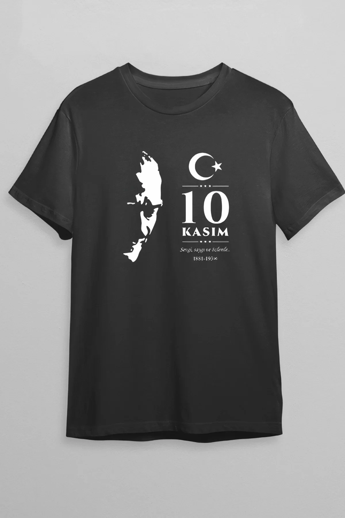 10 Kasım Atatürk Baskılı T-shirt - Siyah