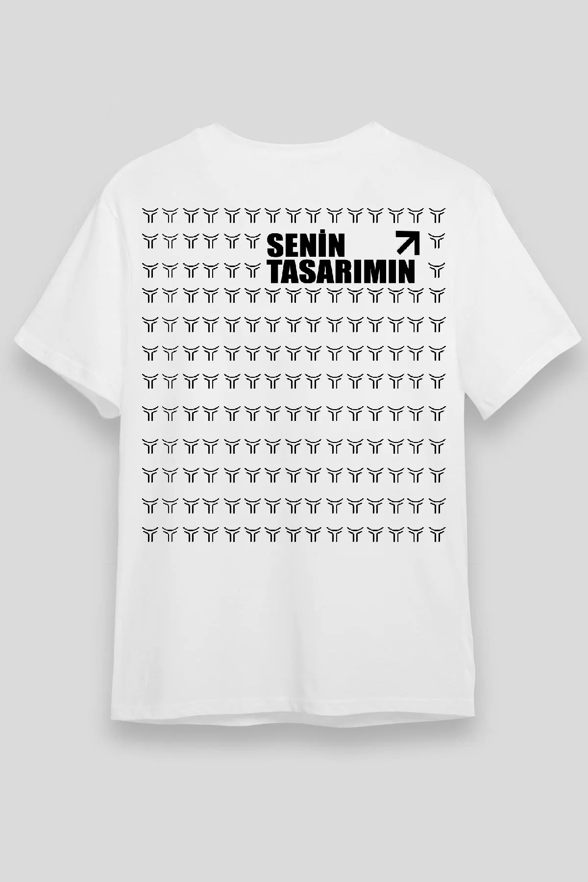 24/1 Düz Arka Sizin Tasarımınız Oversize T-shirt - Beyaz