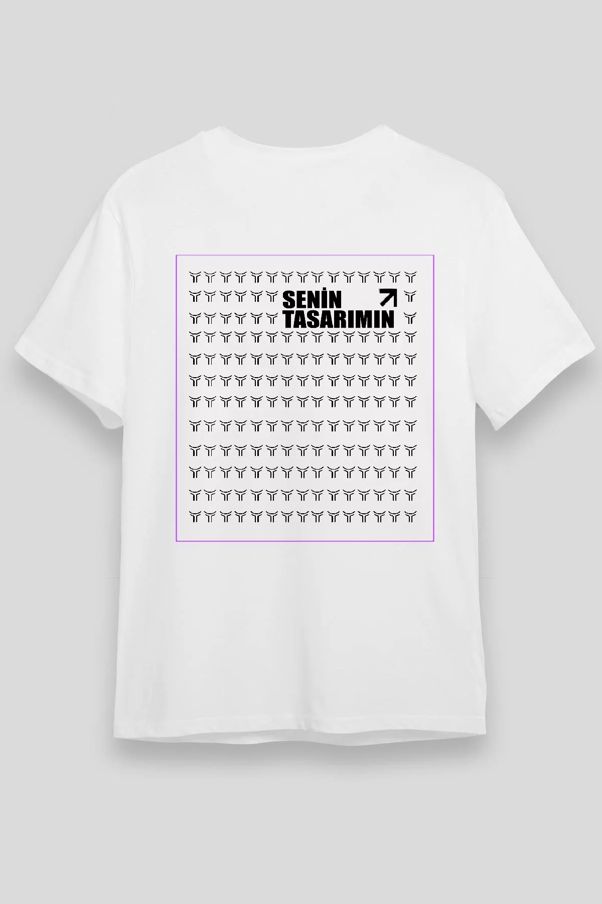24/1 Düz Arka Sizin Tasarımınız Oversize T-shirt - Beyaz