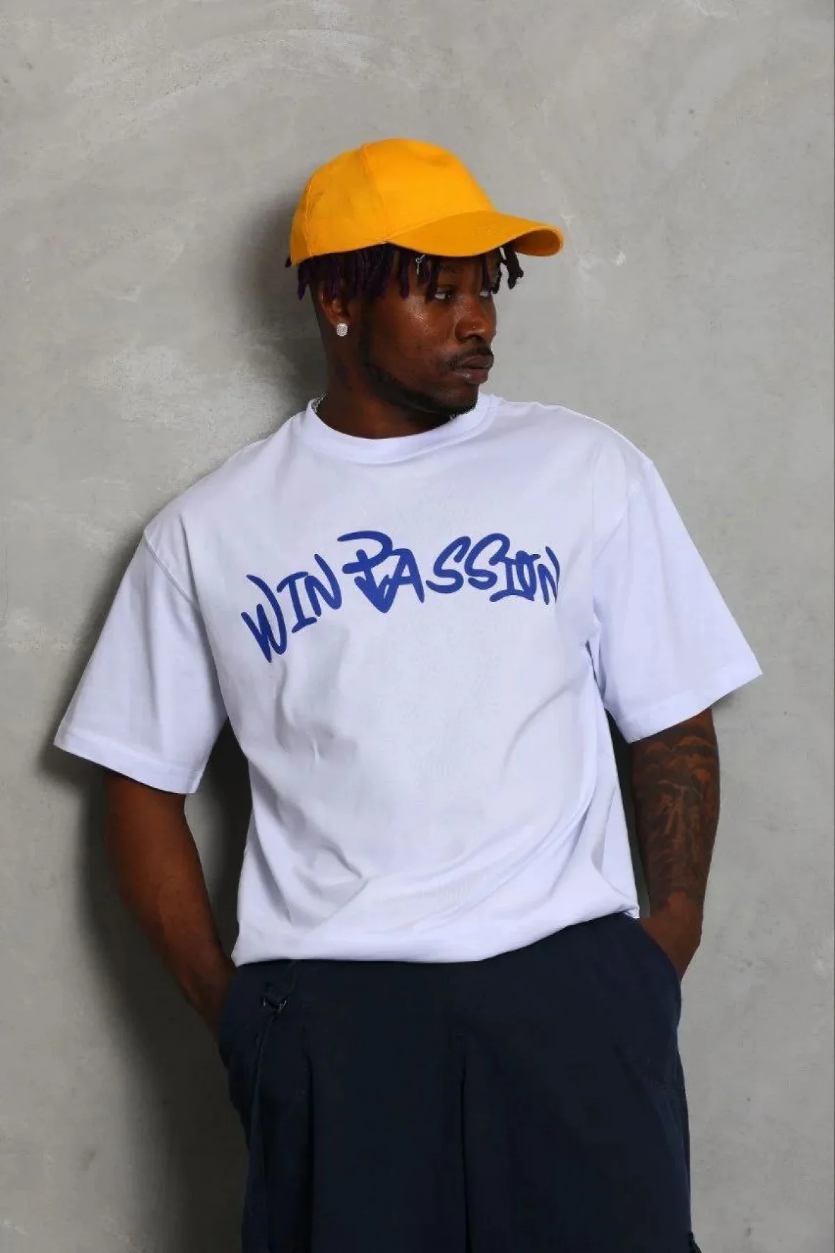 Erkek Baskılı T-Shirt Kısa Kol Bisiklet Yaka Regular Fit Rahat Kalıp Günlük Tişört - Beyaz