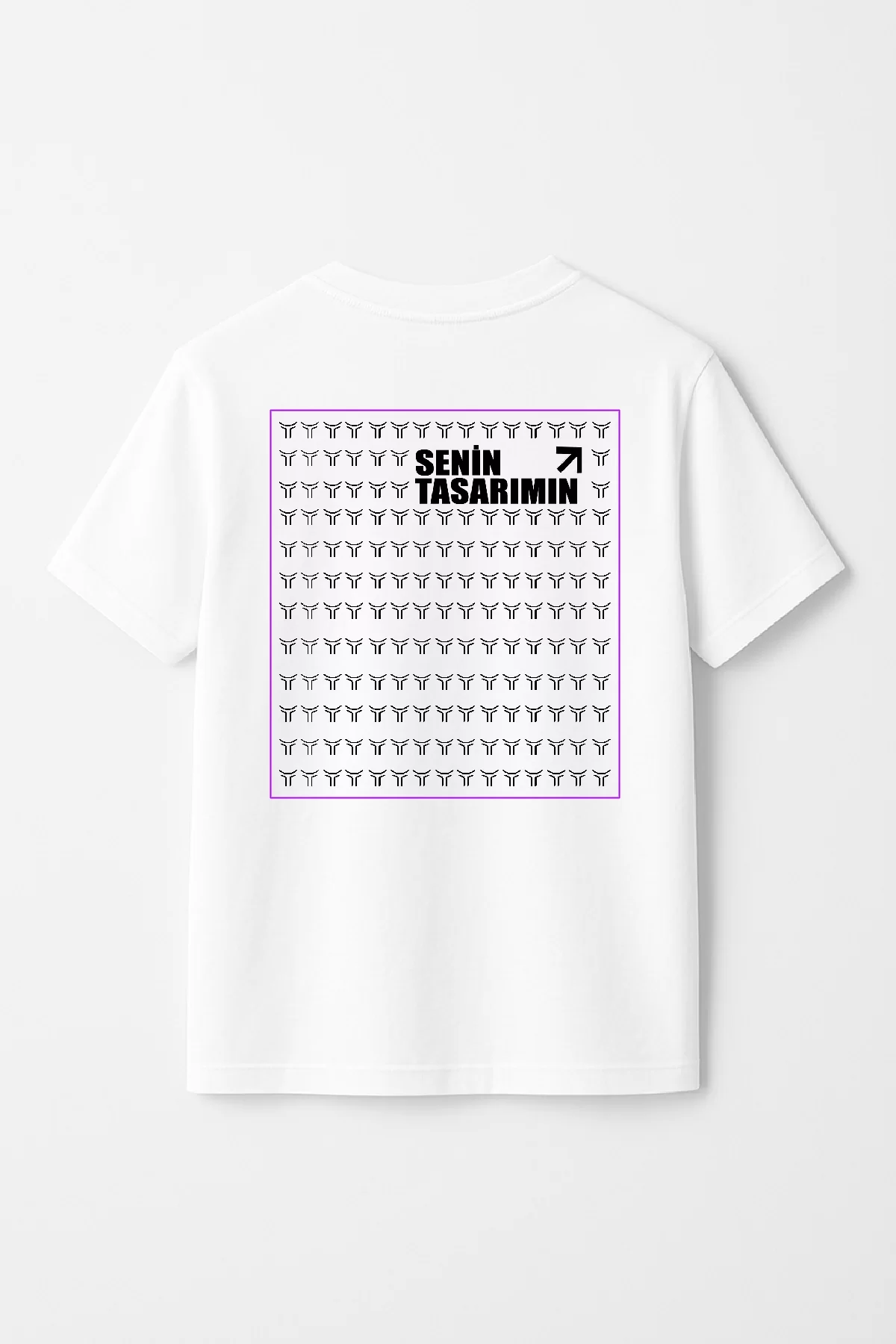 Çocuk Arka Sizin Tasarımınız Basic Tshirt - Beyaz