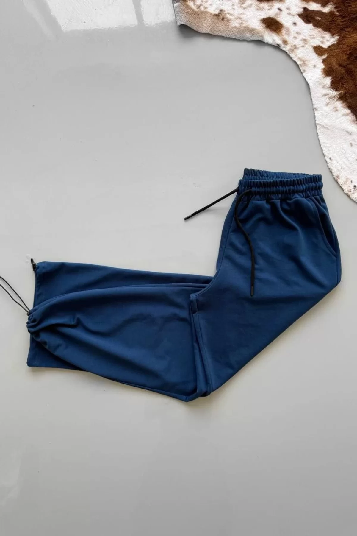İki İplik Kumaş Baggy Alt Esofman - Turkuaz