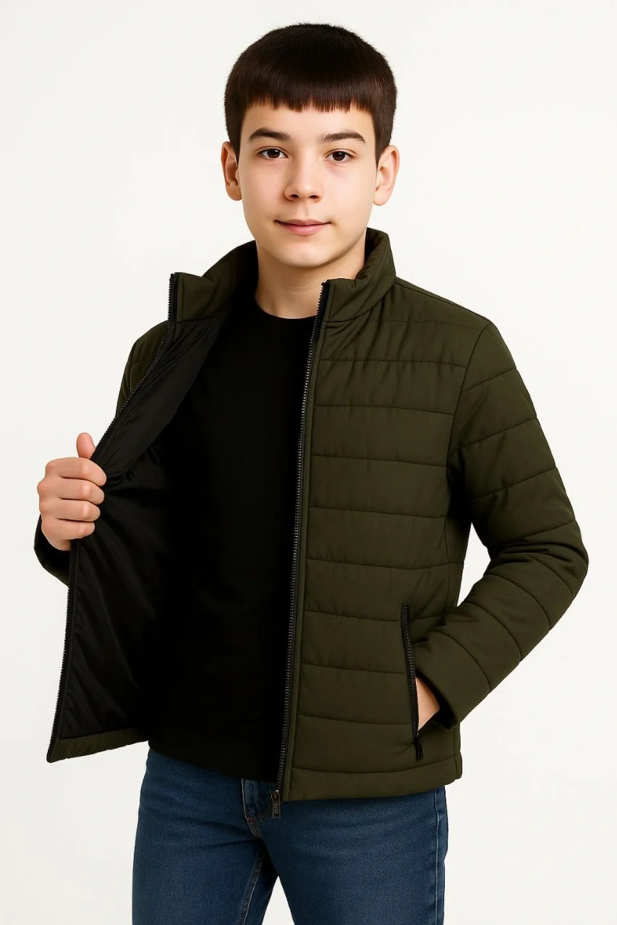 Kadın Bomber Mont Ceket – Su İtici Kumaş, Kapitone Astarlı, Fermuarlı, Kışlık - Haki